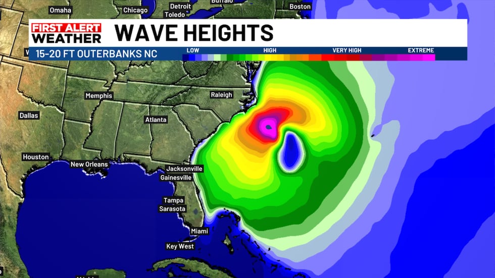Life threatening waves will hit the SE coast over the next few days as ERIN moves closer