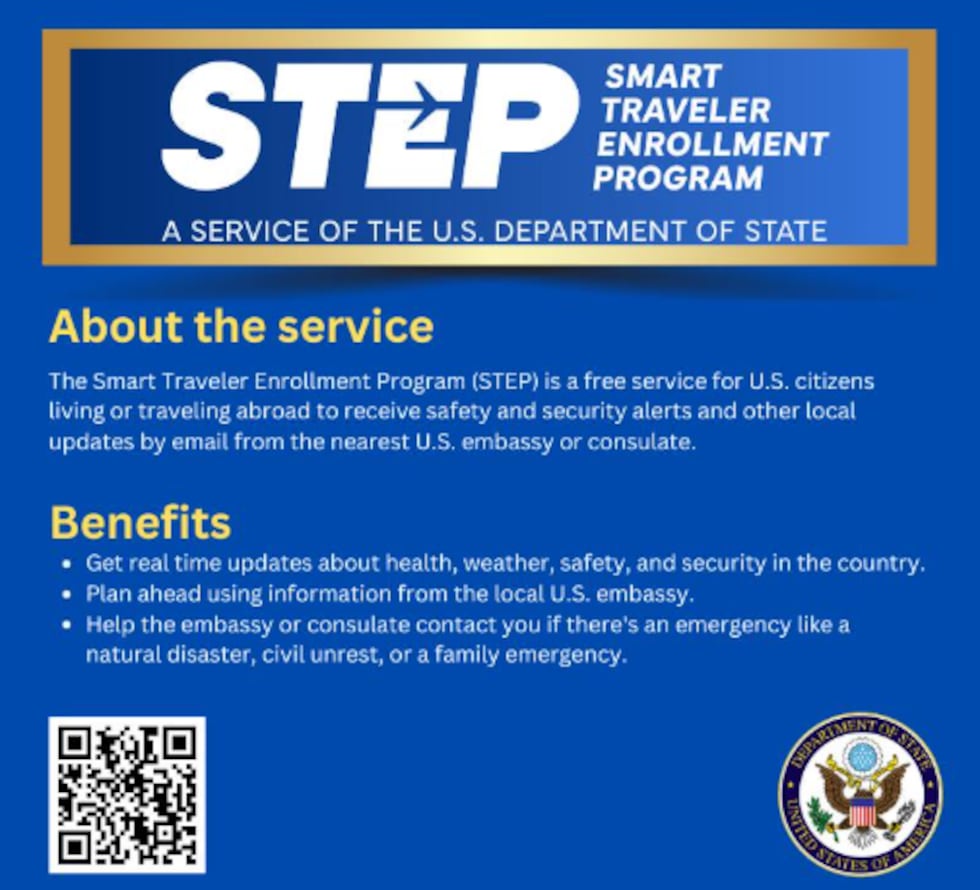 He encouraged attendees to register with the State Department’s STEP program if they travel.