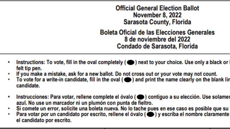 Sample ballots in the mail in Sarasota County Sample ballots in the mail in Sarasota County