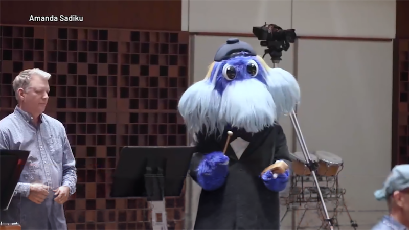 Raymond, the Tampa Bay Rays mascot, traded the baseball diamond for the concert stage on Oct....