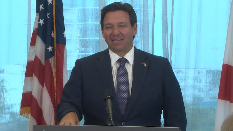 Governor Ron DeSantis signs two bills against squatting in Florida at the Westin in Sarasota...