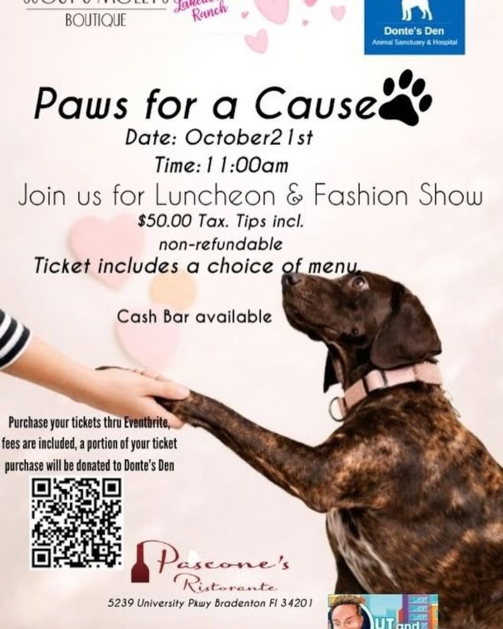 The Donte’s Den Luncheon Fashion Show will be held Wednesday, Oct. 21, at Pascone’s Ristorante...