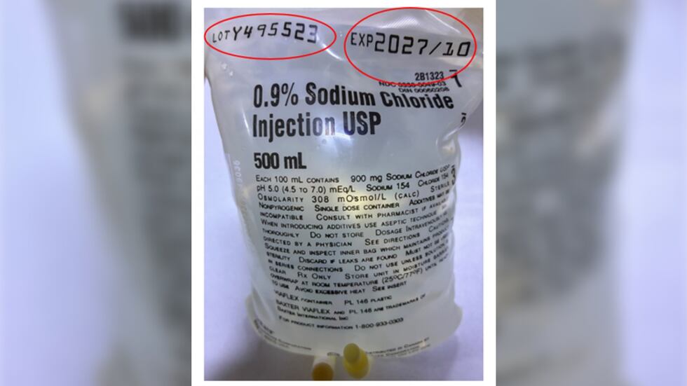 Two lots of sodium chloride injection were recalled over potential fiberglass contamination.