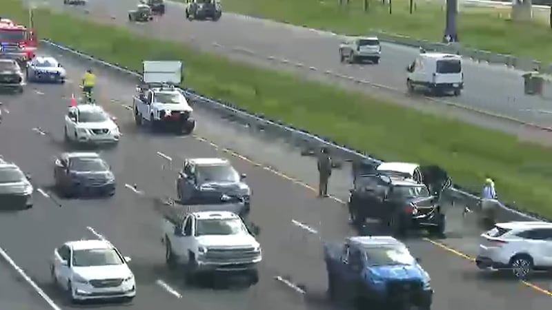 A crash is blocking the left lane on northbound Interstate 75 in Manatee County before Mile...