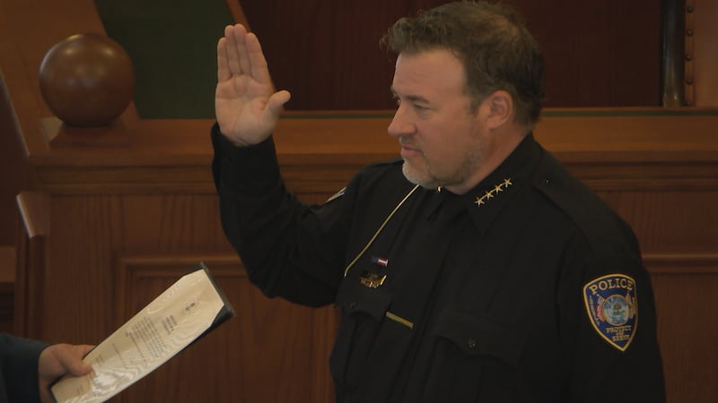 Josh Cramer is sworn into service with Bradenton Mayor Gene Brown on Tuesday morning.