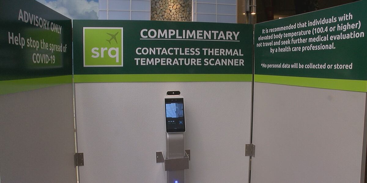Contactless thermal temperature scanner kiosks now available at SRQ