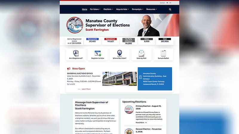 Manatee County voters will go to the polls Aug. 18 for a primary election that includes...