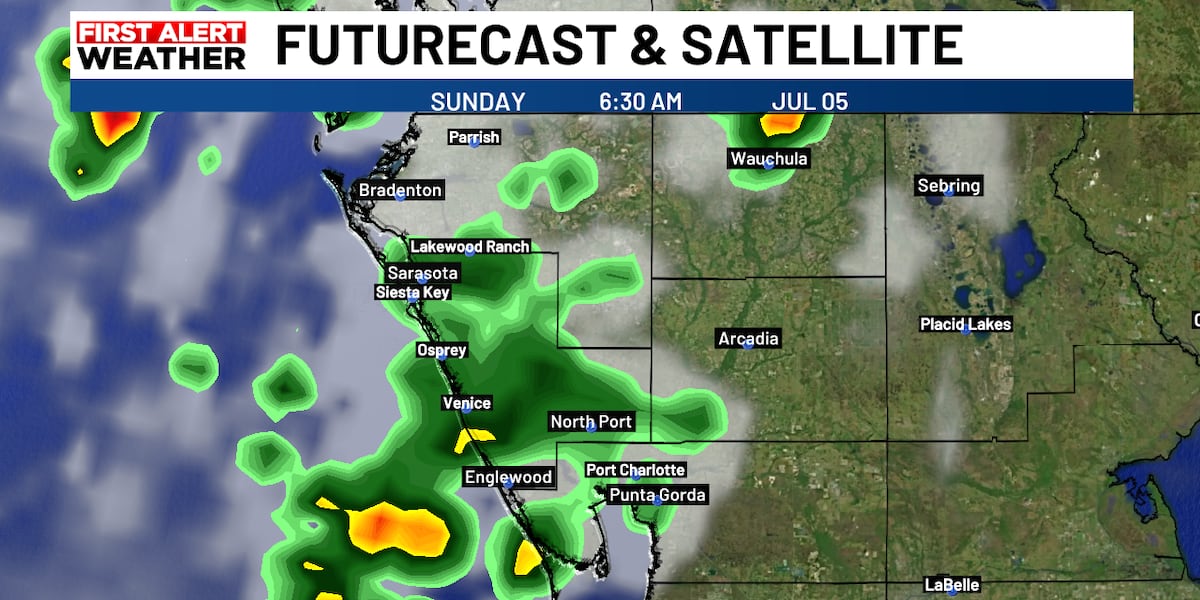 Early morning showers expected Sunday