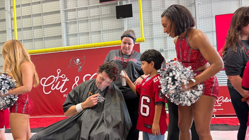 The Tampa Bay Buccaneers held their 12th annual "Cut and Color Funds the Cure" event in Tampa...