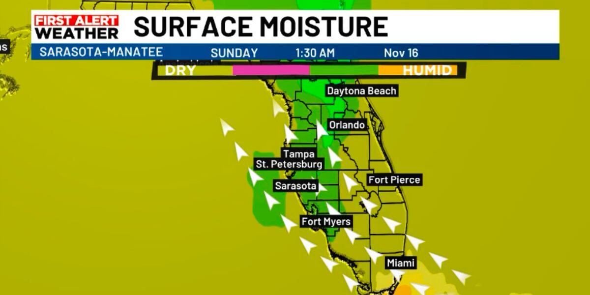 Temperatures continue to warm with humidity rising next week
