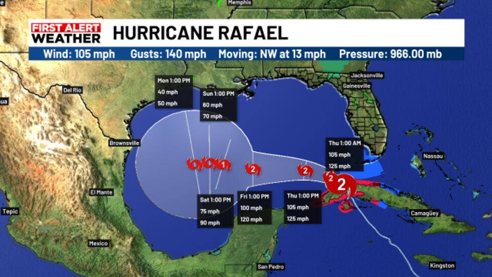 Huricane Raphael 7 p.m. Update: Hurricane Rafael nearing landfall in Cuba