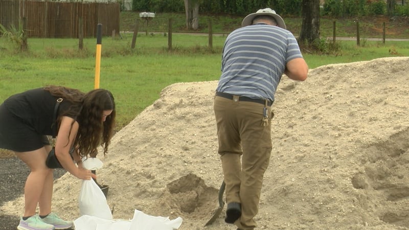 Residents in Manatee County stock up on sand in preparation for future storms.