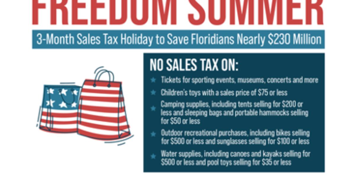 Freedom Summer Sales Tax Holiday expected to save Florida families over Freedom Summer Sales Tax Holiday expected to save Florida families over