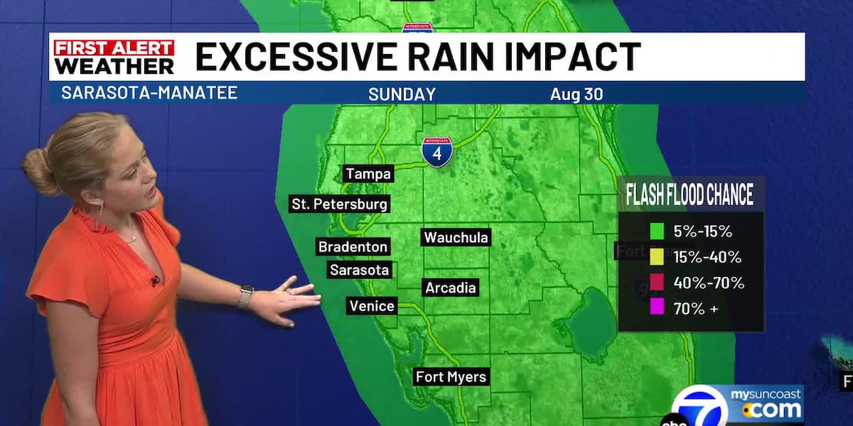 Localized Flash Flooding Risk Sunday